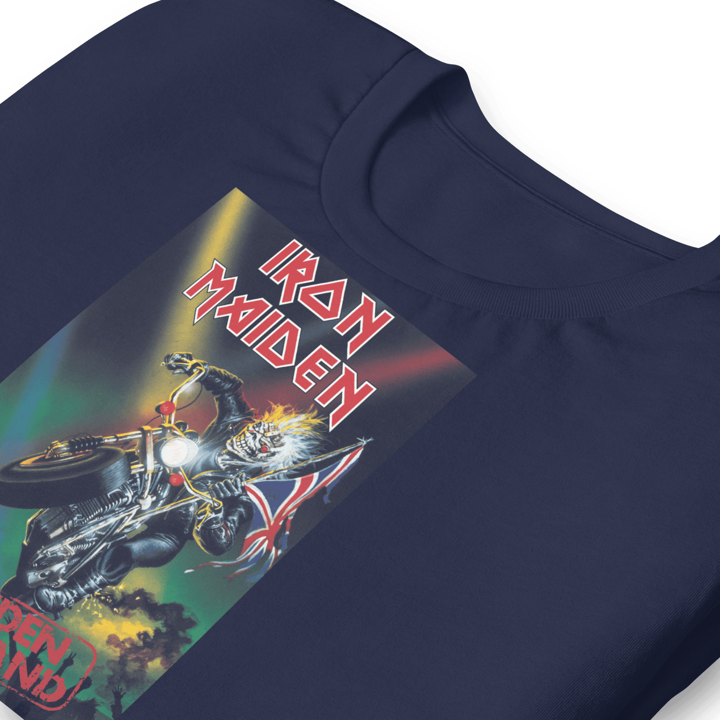Iron Maiden Maiden UK Jumbo Print Officially Licensed Mens T Shirt Navy