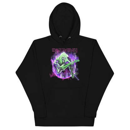 Iron Maiden Purple Guitar Classic Mens Hoodie Black