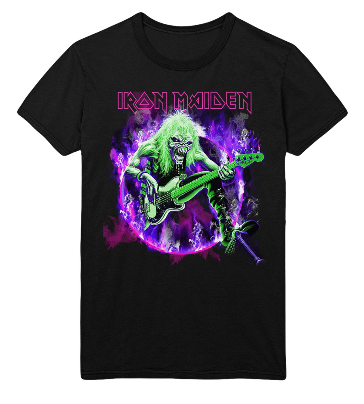 Iron Maiden Purple Guitar Officially Licensed Mens T Shirt Black