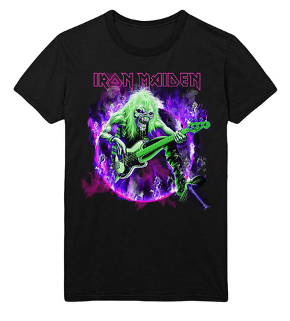 Iron Maiden Purple Guitar Officially Licensed Mens T Shirt Black