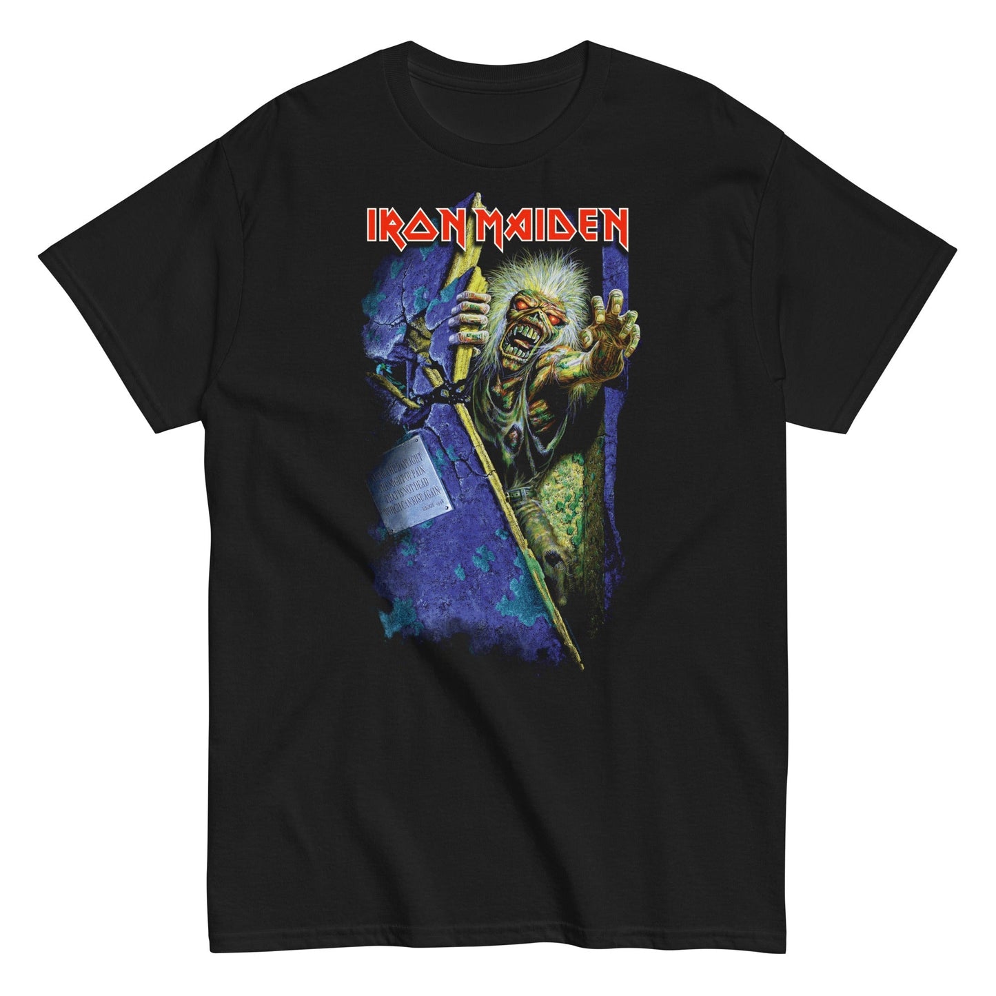 Iron Maiden Reaching Eddie Mens T Shirt Black