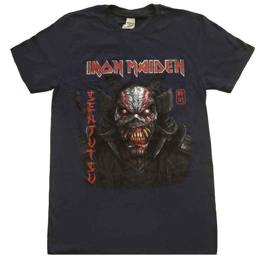 Iron Maiden Senjutsu Back Cover Vertical Logo [T-Shirt] Officially Licensed
