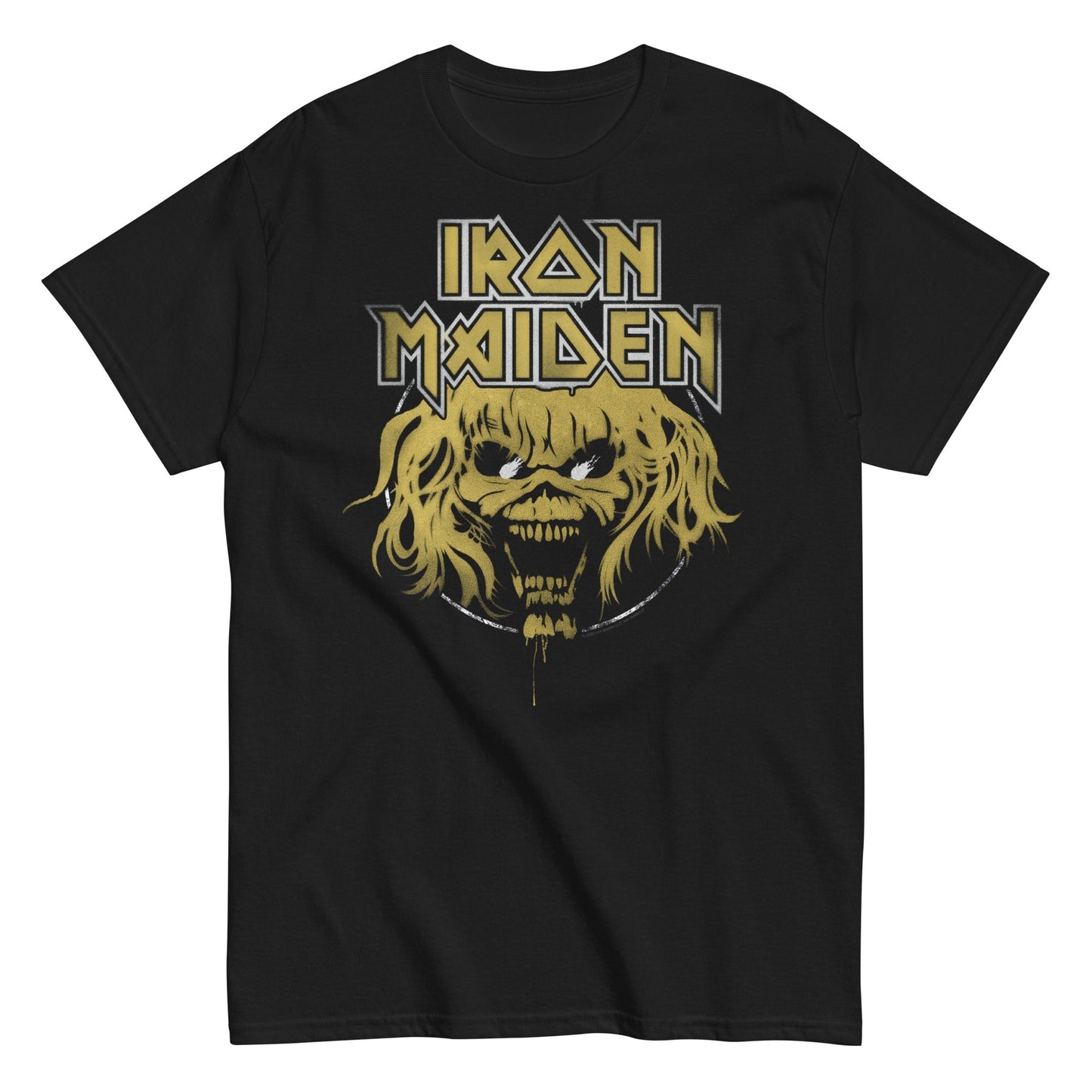 Iron Maiden Stacked Logo Officially Licensed Mens T Shirt Black