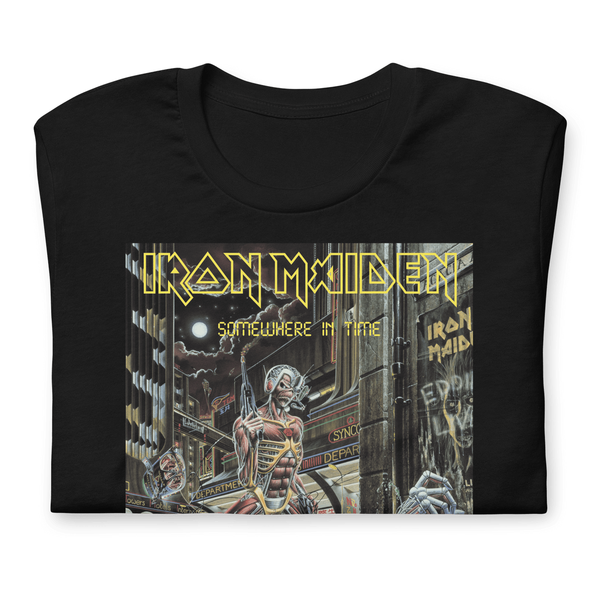 Iron Maiden Times City Officially Licensed Mens T Shirt Black