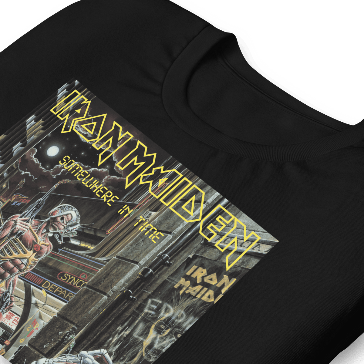 Iron Maiden Times City Officially Licensed Mens T Shirt Black