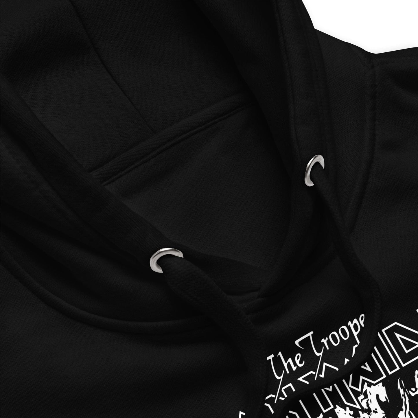Iron Maiden Trooper Black and White Classic Mens Officially Licensed Hoodie Black