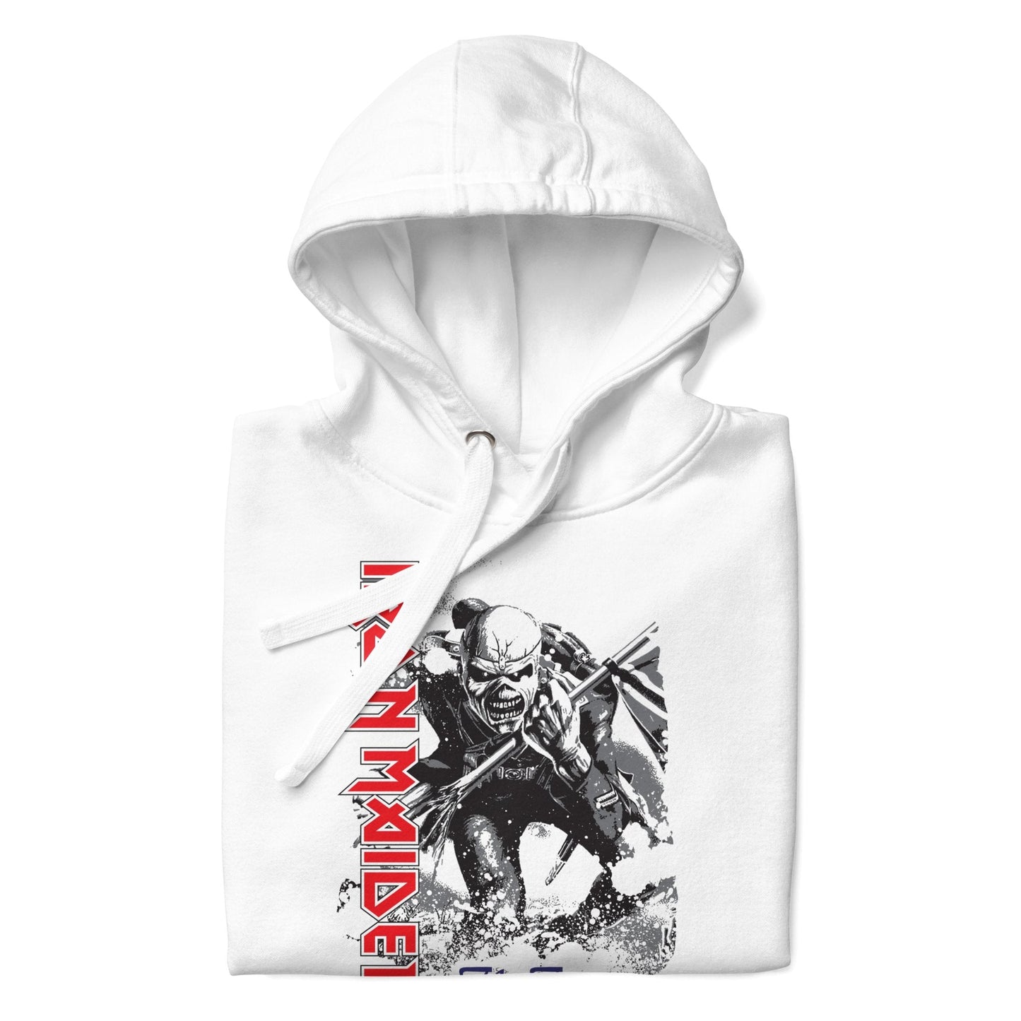 Iron Maiden Trooper Classic Mens Officially Licensed Hoodie White