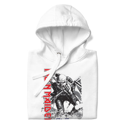 Iron Maiden Trooper Classic Mens Officially Licensed Hoodie White