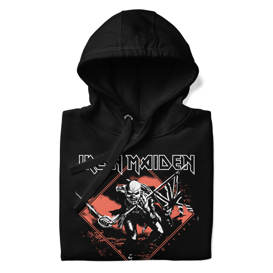 Iron Maiden Trooper Diamond Mens Officially Licensed Hoodie Black
