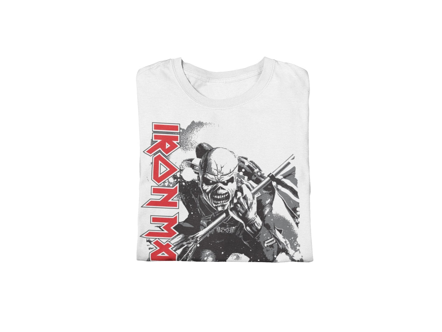 Iron Maiden Trooper Jumbo Print Officially Licensed Mens T Shirt White