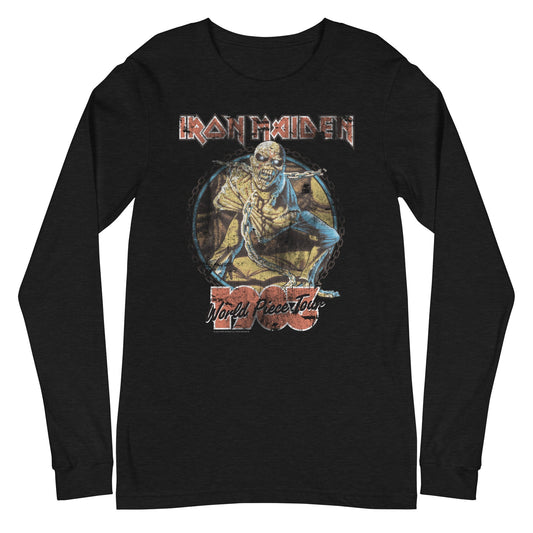 Iron Maiden World Peace Tour Mens Long Sleeve Shirt Black