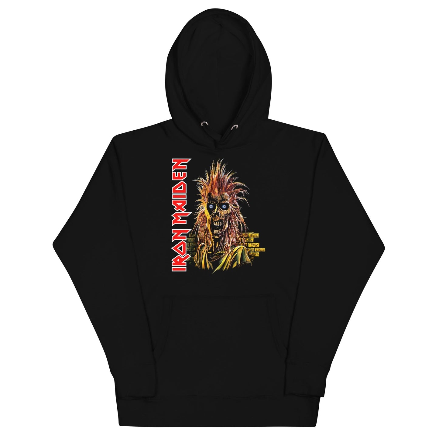 Iron Maiden Vertical Eddie Mens Hoodie Black