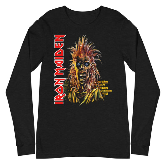 Iron Maiden Vertical Eddie Mens Long Sleeve Shirt Black