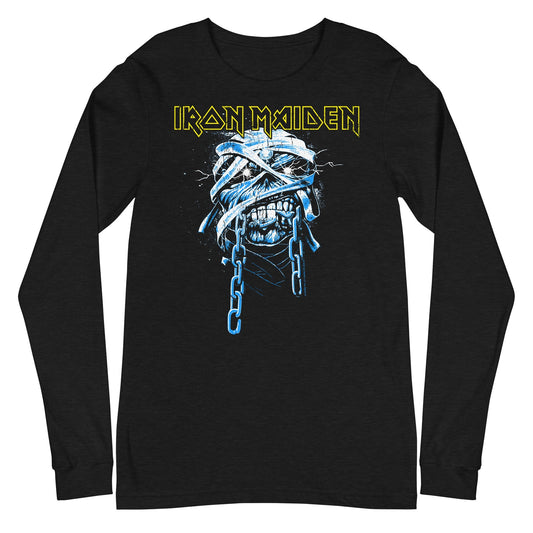 Iron Maiden Skull Chain Mens Long Sleeve Shirt Black