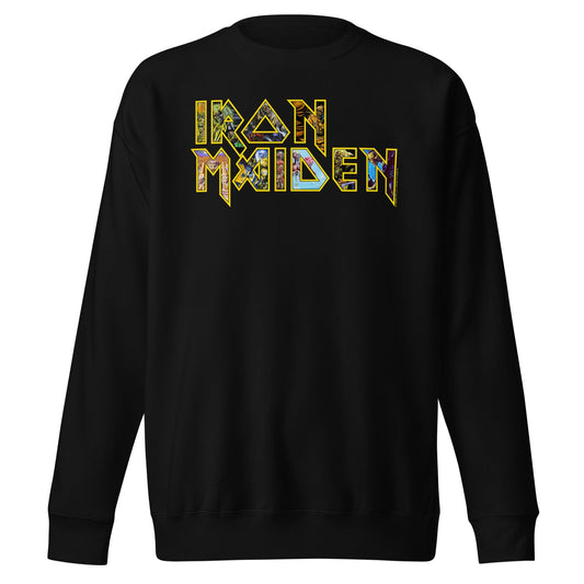 Iron Maiden Logo Eddie Mens Sweatshirt Black