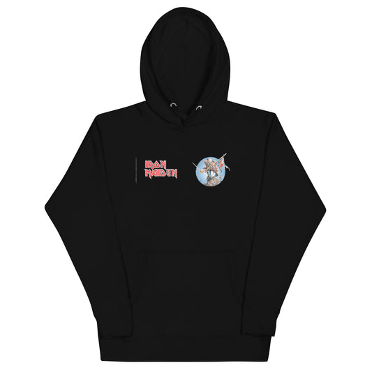 Iron Maiden Logo Flag Mens Officially Licensed Hoodie Black