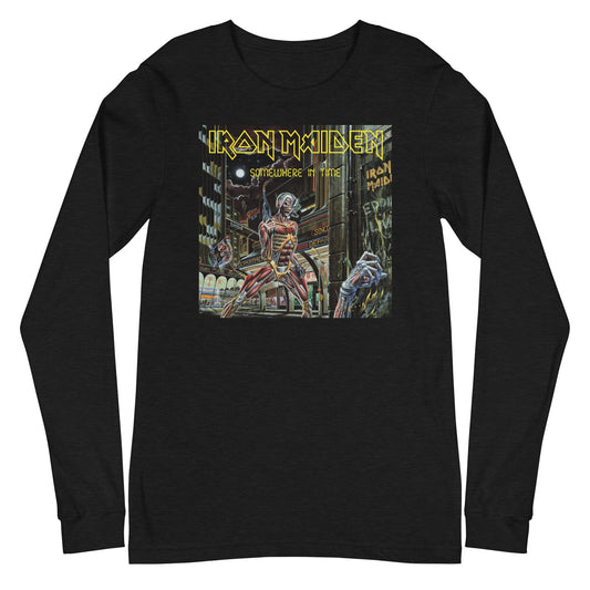 Iron Maiden Times City Mens Long Sleeve Shirt Black