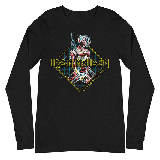 Iron Maiden Rhombus Mens Long Sleeve Shirt Black