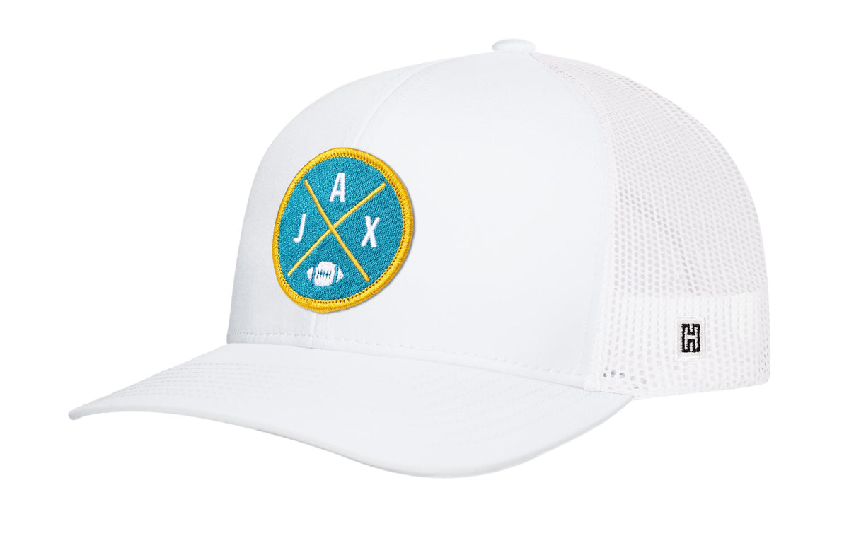 Jacksonville Trucker Hat  |  Black JAX X Football Snapback