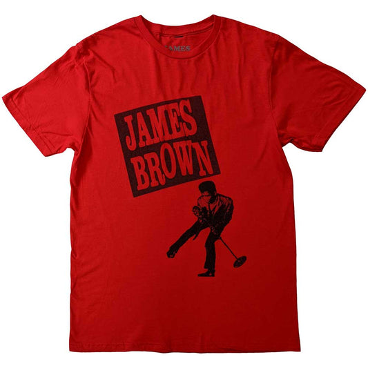 James Brown Halftone Mens T Shirt Red Officially Licensed