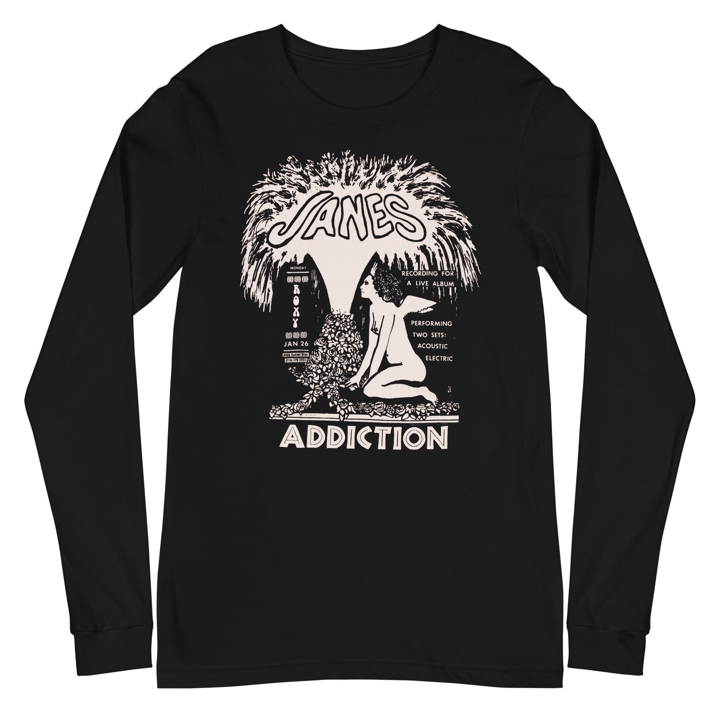 Jane's Addiction Roxy Live Mens Long Sleeve Shirt Black