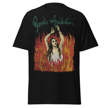 Jane's Addiction Flames Jumbo Print Mens T Shirt Black