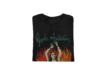 Jane's Addiction Flames Jumbo Print Mens T Shirt Black