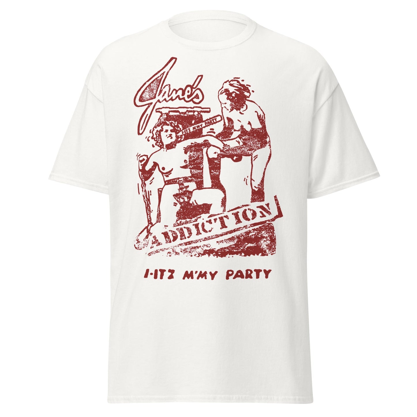 Jane's Addiction Still My Party Jumbo Print Mens T Shirt White