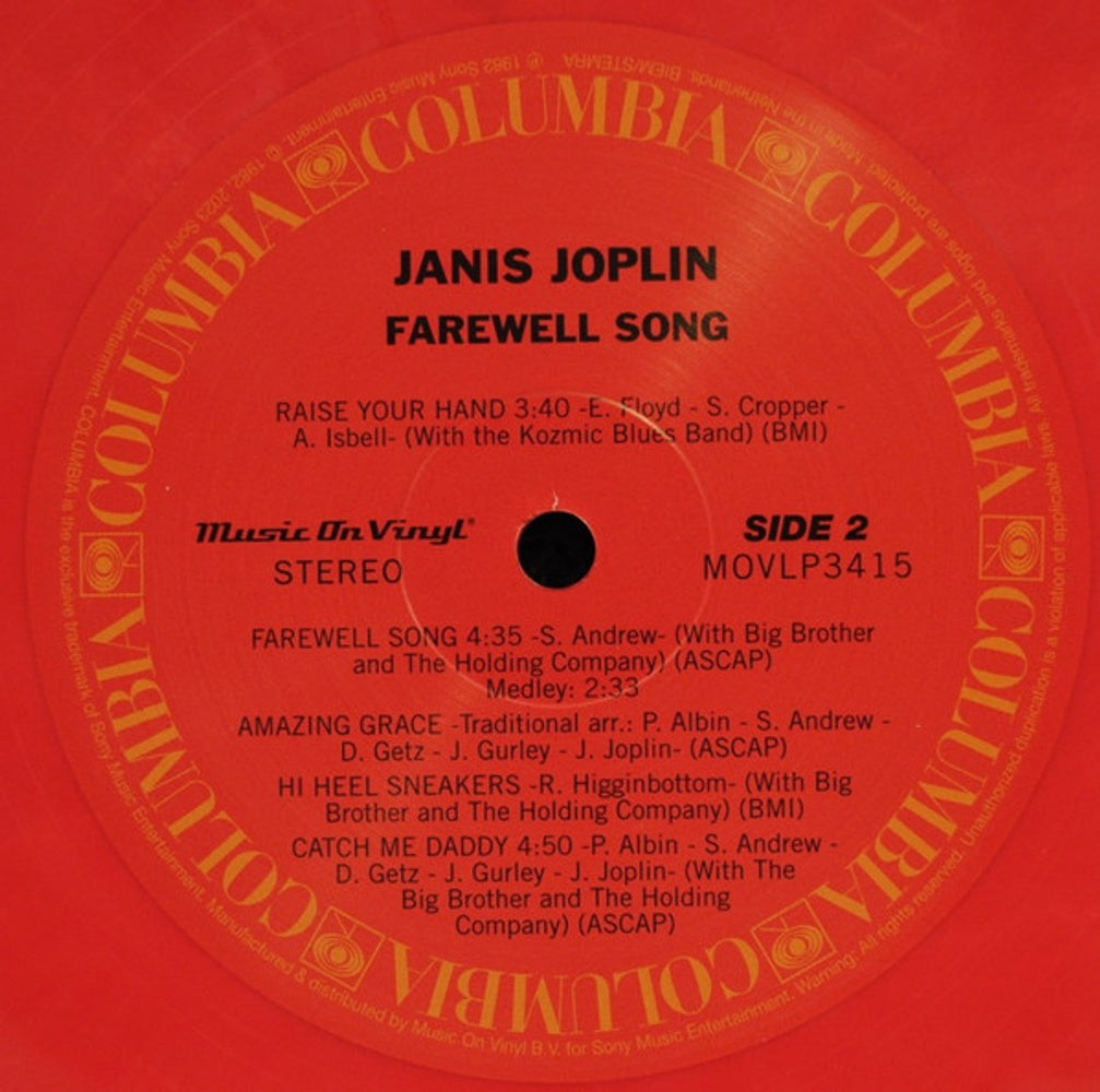 Janis Joplin – Farewell Song (180 Gram, Red LP Vinyl) Vinyl Record