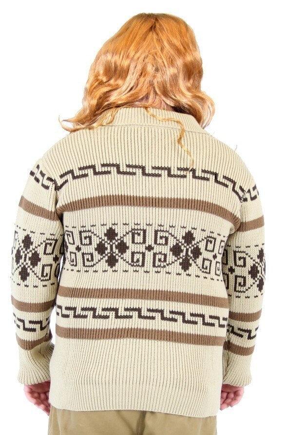 Jeffrey The Dude Zip Up Costume Cardigan Sweater