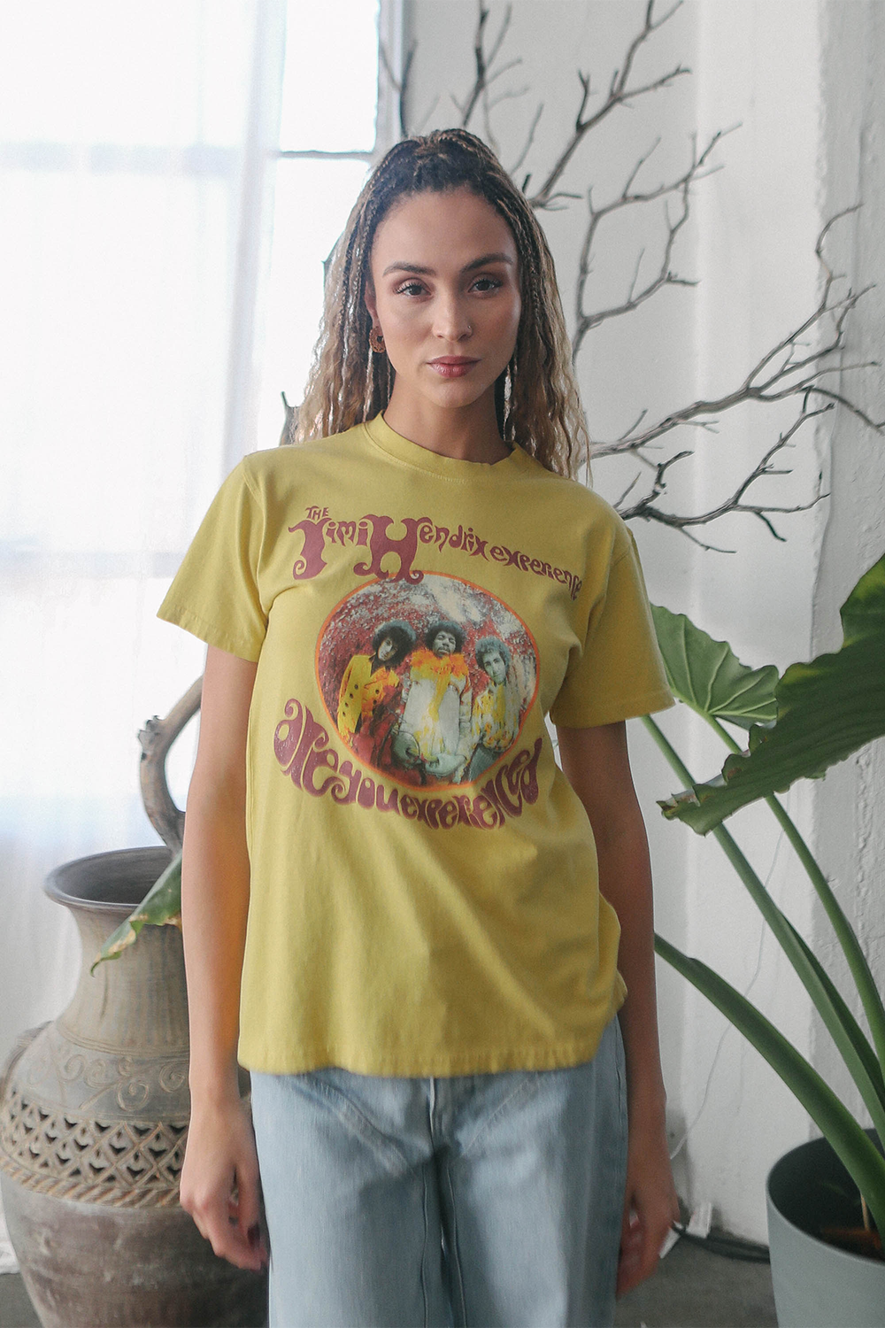 Jimi Hendrix Are You Experienced Womens Tee Shirt Daffodil