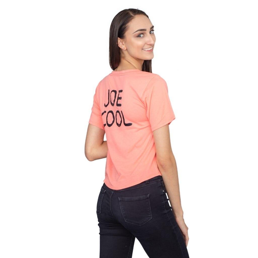 Joe Cool Snoopy Cropped Peach T-shirt