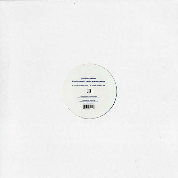 JOHANNES BRECHT - Freedom Walks Henrik Schwarz Remix Vinyl Record