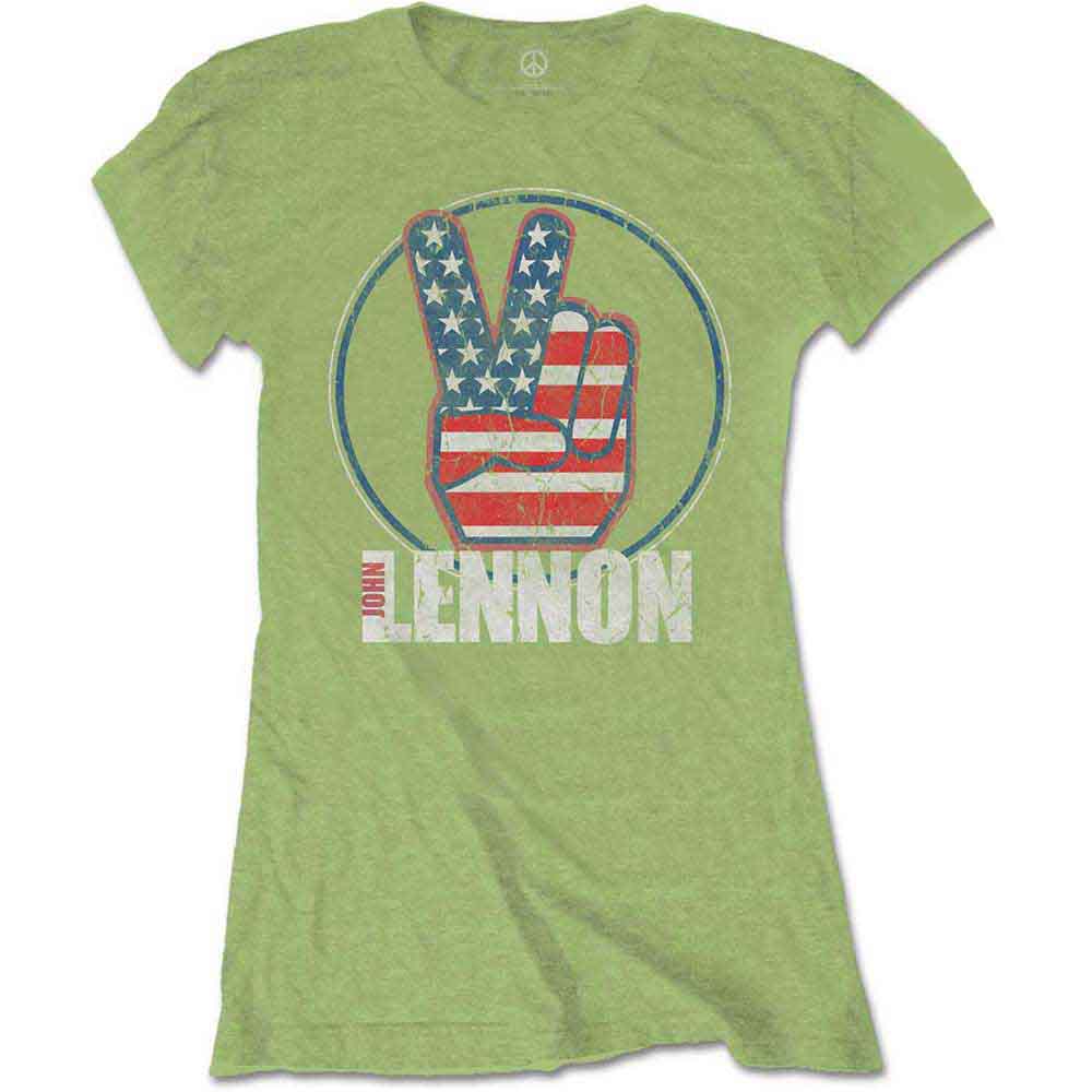 John Lennon Peace Fingers US Flag [T-Shirt]