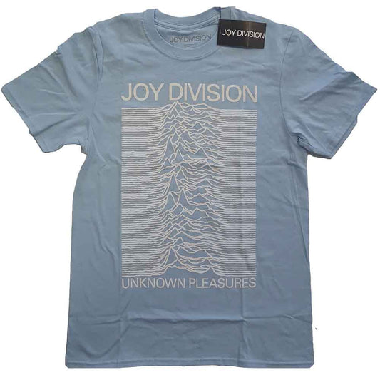 Joy Division Unknown Pleasures White On Blue [T-Shirt] Officially Licensed