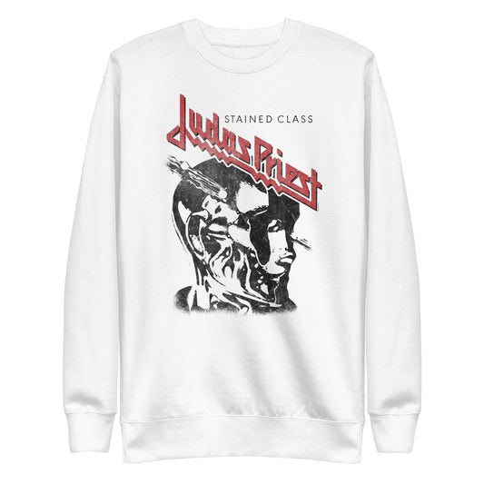 Judas Priest Look Left Mens Sweatshirt White