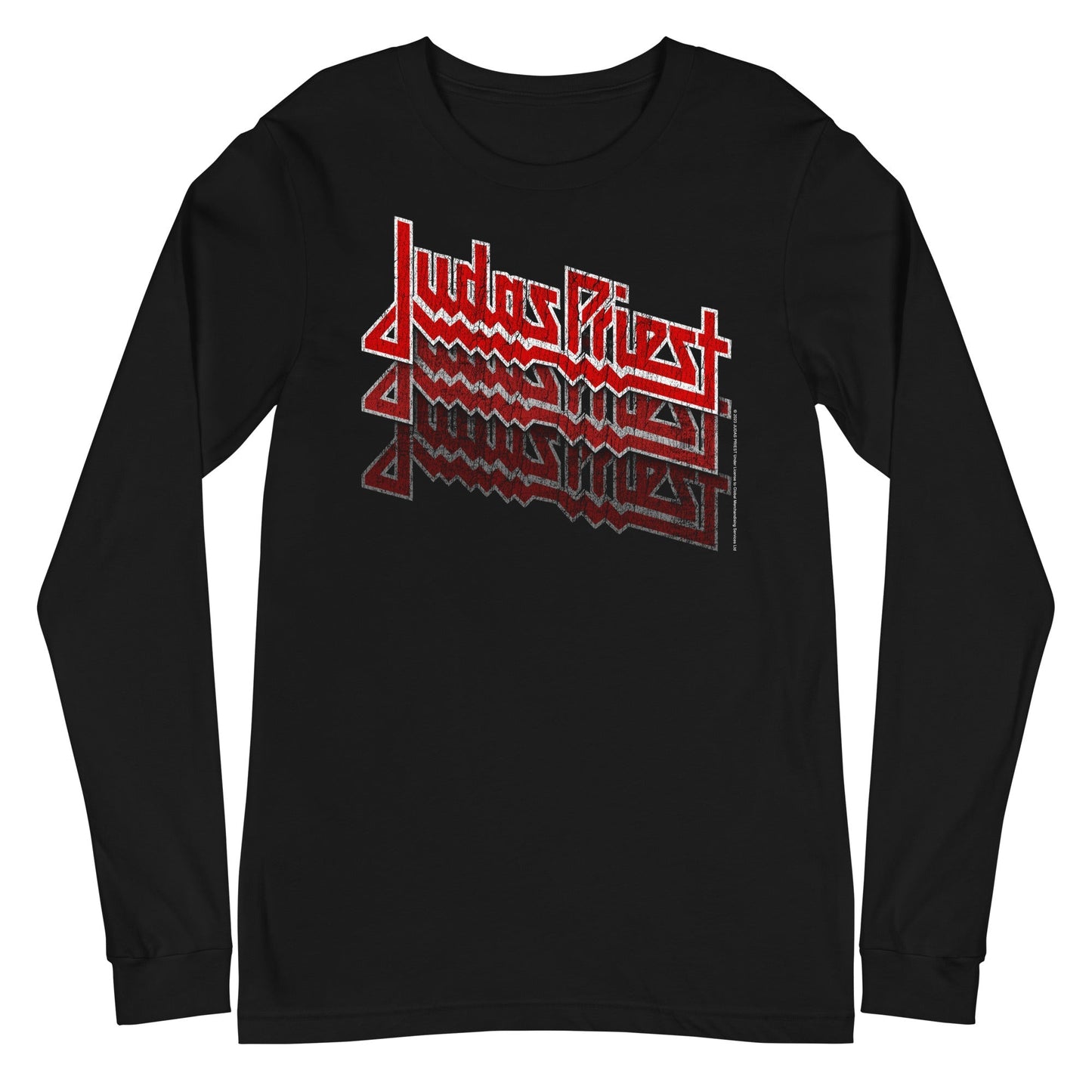 Judas Priest Triple Vision Logo Mens Long Sleeve Shirt Black