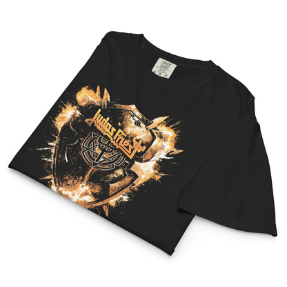 Judas Priest Panic Attack Mineral Wash Womens Crop Top Shirt