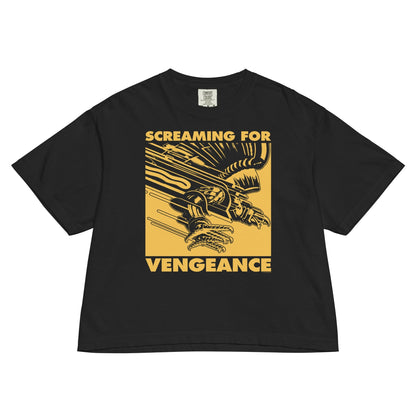 Judas Priest Golden Screaming for Vengeance Mineral Wash Womens Crop Top Shirt