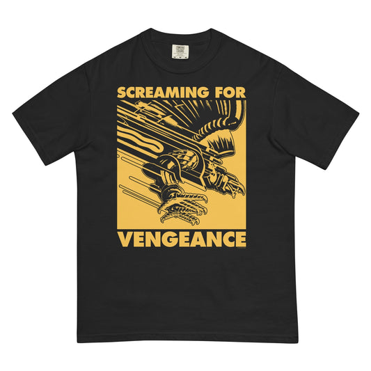 Judas Priest Golden Screaming for Vengeance Mineral Wash Officially Licensed Mens T Shirt Black