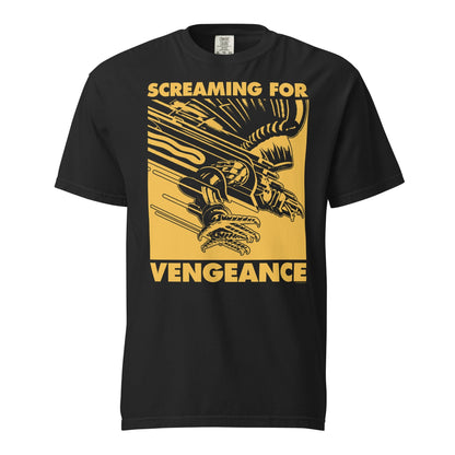 Judas Priest Golden Screaming for Vengeance Mineral Wash Officially Licensed Mens T Shirt Black