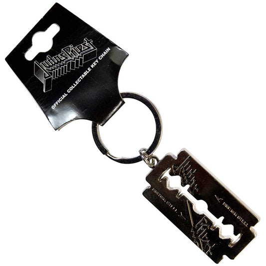 Judas Priest British Steel Razor Blade Keychain