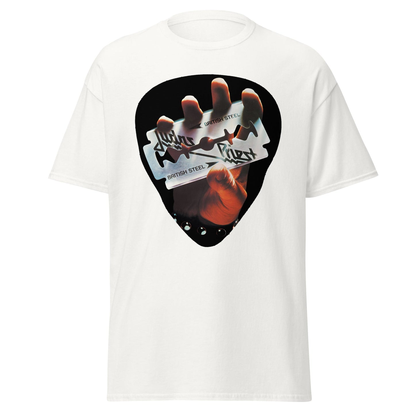 Judas Priest British Steel Jumbo Print Mens T Shirt White