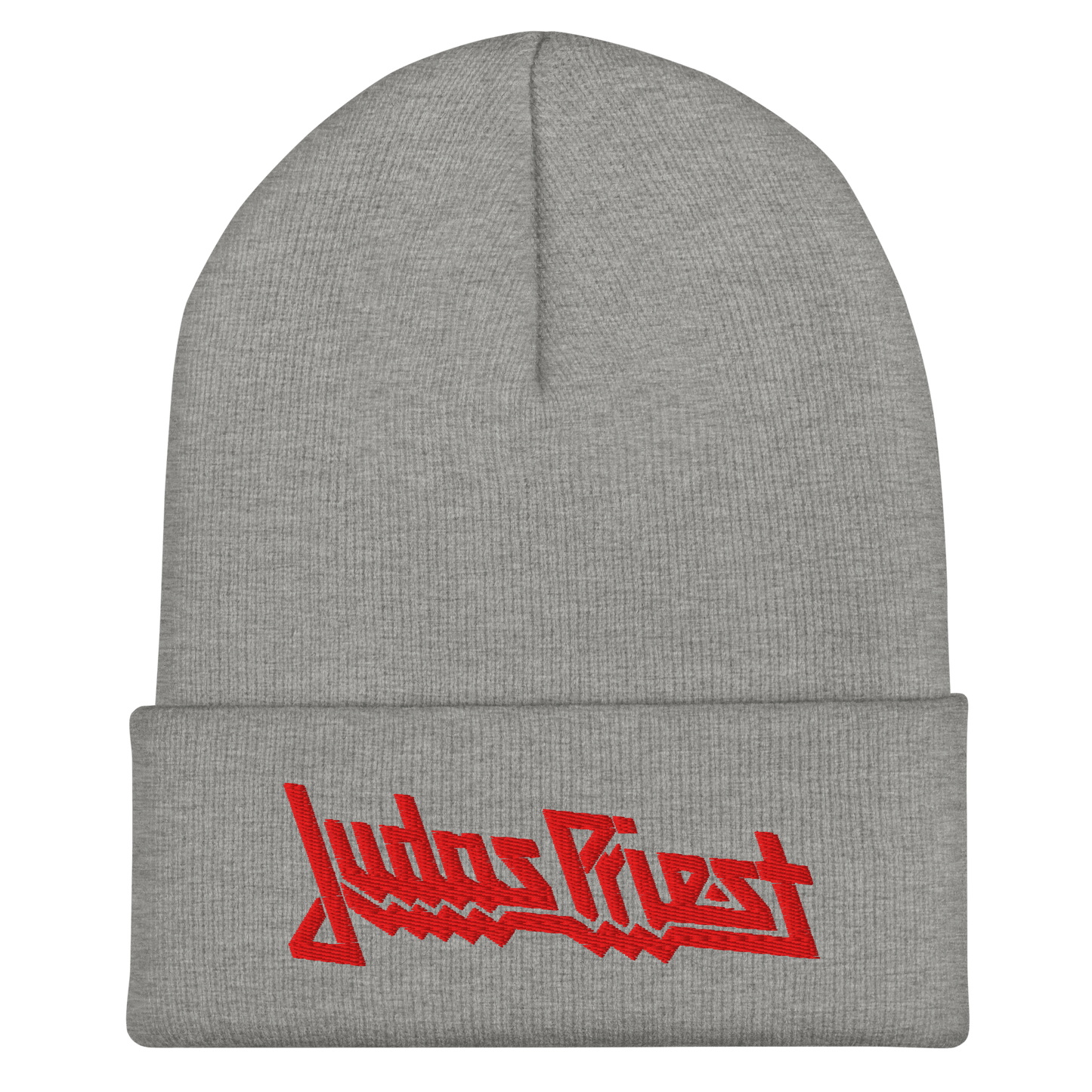 Judas Priest Embroidered Logo Beanie Hat Grey Officially Licensed