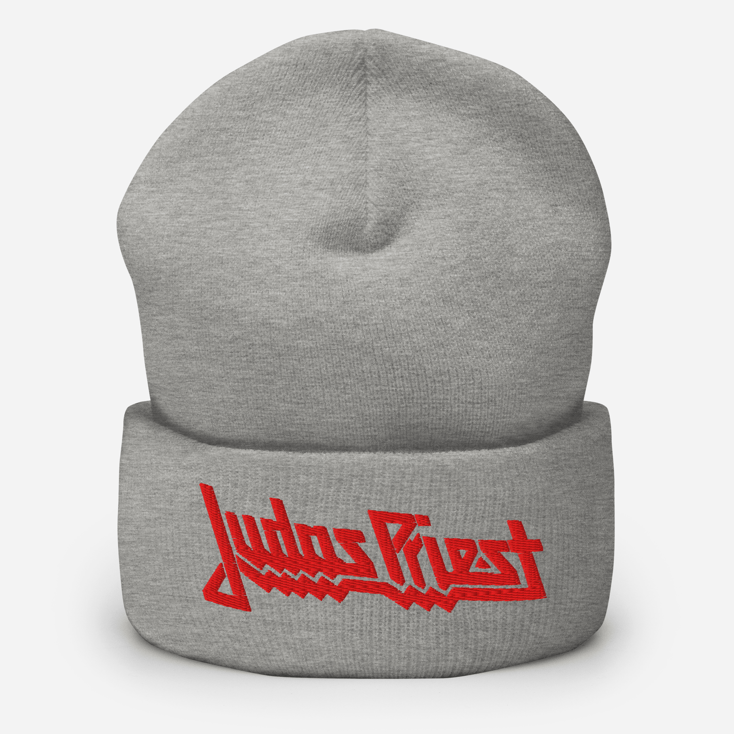 Judas Priest Embroidered Logo Beanie Hat Grey Officially Licensed