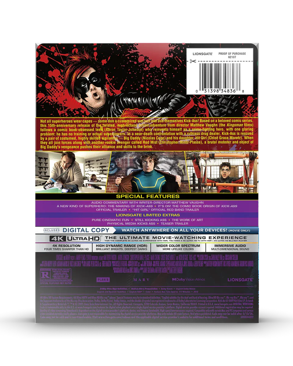 Kick-Ass: Unmasked Edition - Limited Edition Steelbook (4K UHD + Blu-ray + Digital)
