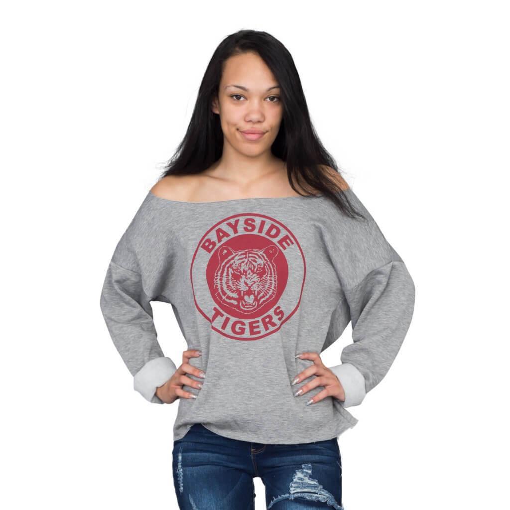 Kelly Kapowski Bayside Tigers Off the Shoulder Sweatshirt