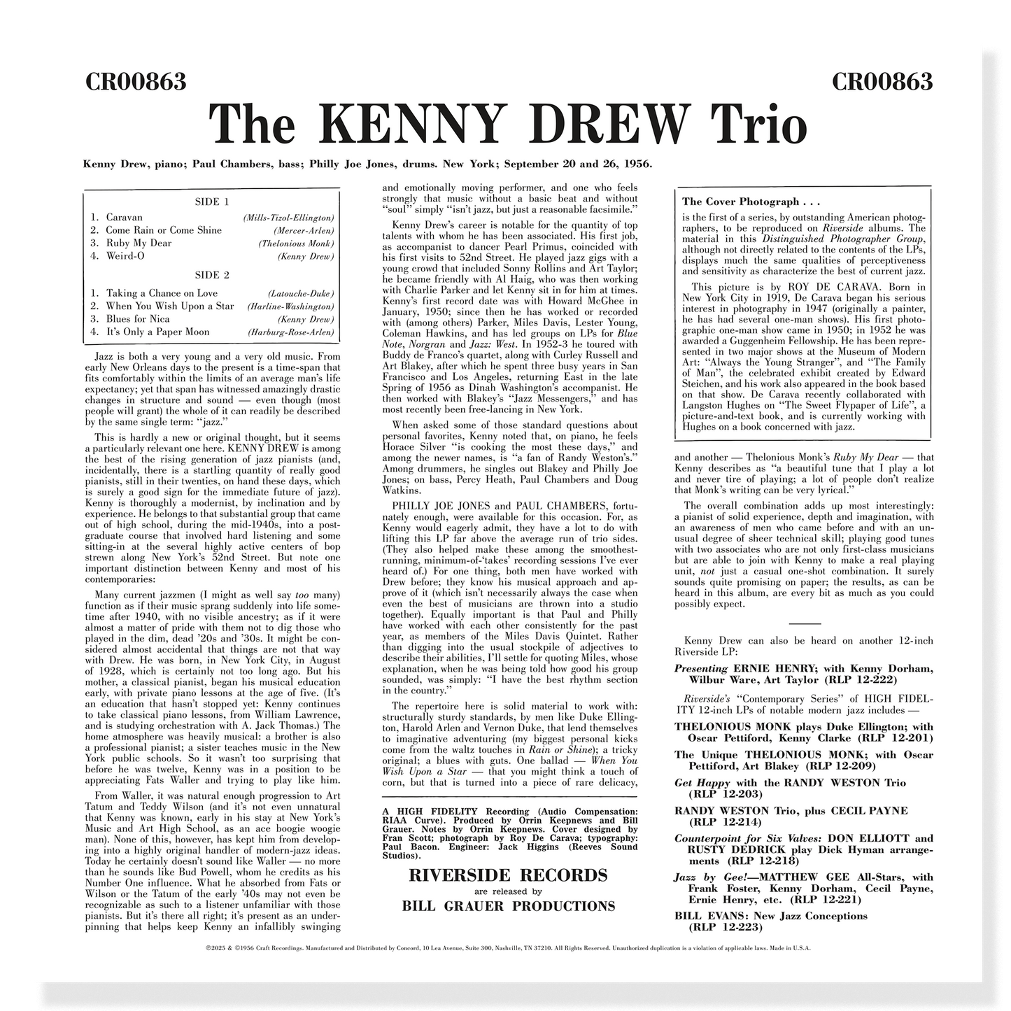 Kenny Drew Trio (Original Jazz Classics Series) (180g LP) Vinyl Record