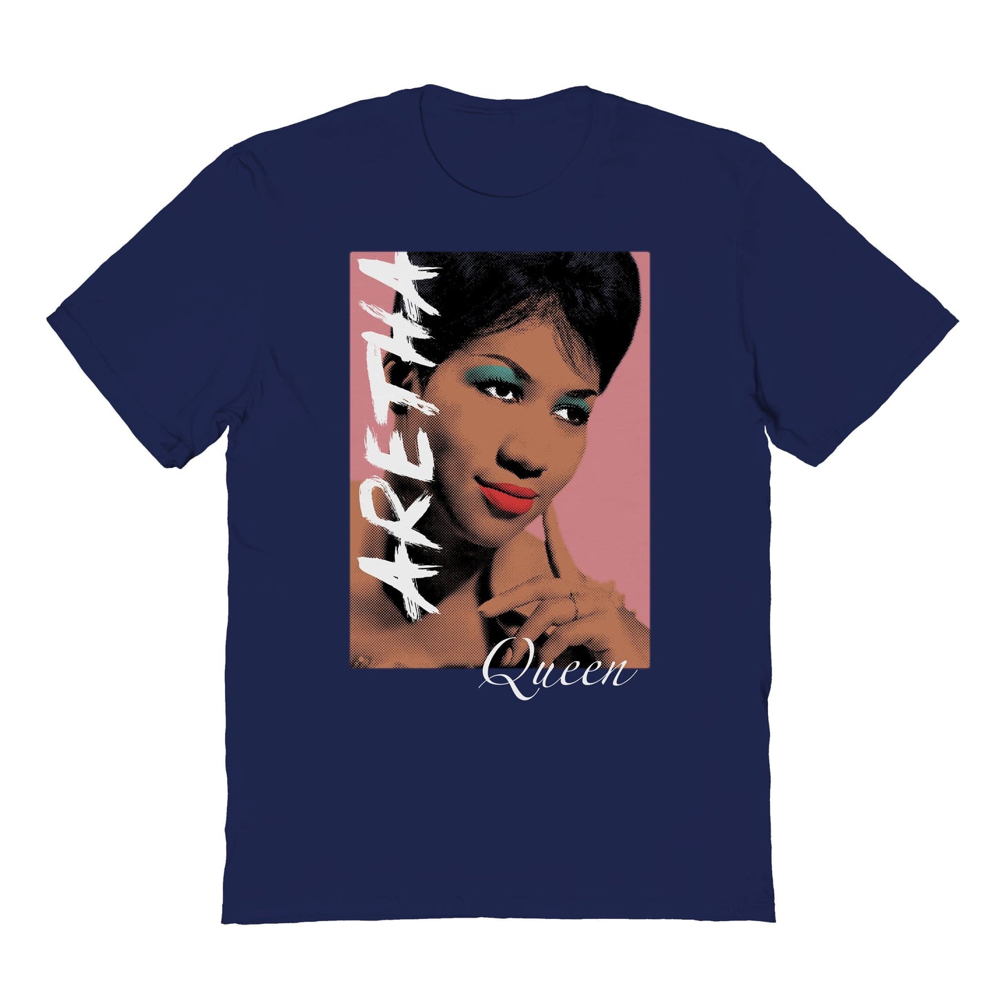 Aretha Franklin Queen Mens T Shirt Navy Blue