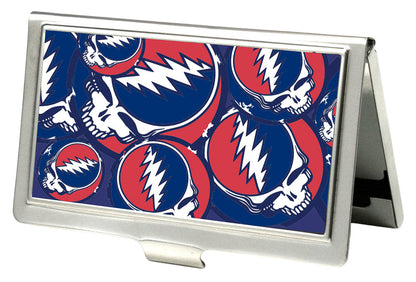 Grateful Dead Steal Your Face Stacked Red White Blue Business Card Holder